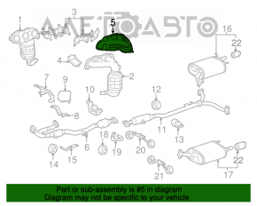 Защита коллектора передняя Toyota Camry v55 15-17 3.5