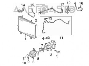 Radiatorul condensatorului de aer condiționat Toyota Avalon 05-12