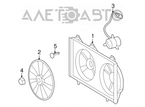 Paletele ventilatorului de răcire stânga Toyota Camry v40 2.4 cu 5 paleți.