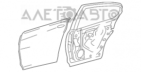 Ușa goală din spate dreapta pentru Lexus GS300 GS350 GS430 GS450h 06-11, argintie, cu mâner.