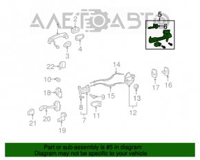 Mecanismul manetei ușii din spate stânga pentru Lexus GS300 GS350 GS430 GS450h 06-11