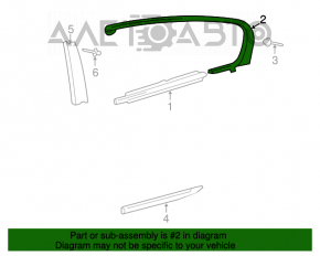 Moldura ușii spate stânga superioară Lexus GS300 GS350 GS430 GS450h 06-11 crom