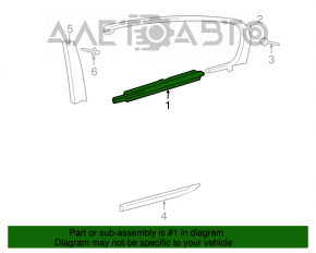 Moldură ușă-sticlă spate centrală stânga pentru Lexus GS300 GS350 GS430 GS450h 06-11 crom