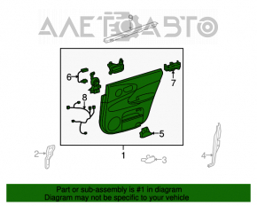 Capacul usii, cartela din spate stanga Lexus GS300 GS350 GS430 GS450h 06-07 negru.