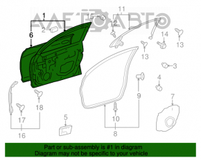 Дверь голая передняя правая Lexus GS300 GS350 GS430 GS450h 06-11 серая ржавчина