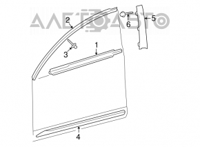 Moldura ușii din față dreapta superioară pentru Lexus GS300 GS350 GS430 GS450h 06-11 crom