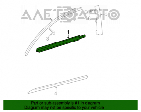 Moldură ușă-sticlă față centrală stânga pentru Lexus GS300 GS350 GS430 GS450h 06-11 crom