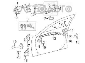 Mânerul ușii exterioare din față stânga pentru Lexus GS300 GS350 GS430 GS450h 06-07 fără cheie