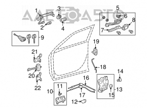 Механизм ручки двери задней правой Lexus GS300 GS350 GS430 GS450h 06-11