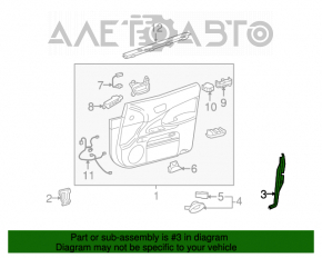 Capacul broaștei ușii din față dreapta pentru Lexus GS300 GS350 GS430 GS450h 06-11, negru.