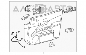 Обшивка двери карточка передняя левая Lexus GS300 GS350 GS430 GS450h 06-07 черная