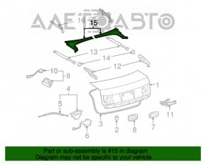 Capacul balamalei portbagajului dreapta Lexus GS300 GS350 GS430 GS450h 06-11, complet asamblat din 2 piese.