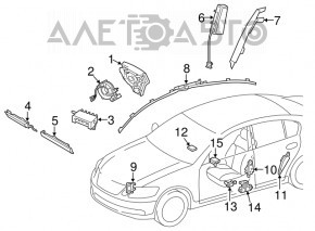 Airbag-ul de siguranță în volan pentru șoferul Lexus GS350 GS450h 08-11, negru.