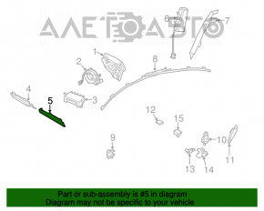 Airbag-ul genunchiului pentru șoferul din stânga pentru Lexus GS300 GS350 GS430 GS450h 06-11, negru, zgârieturi.