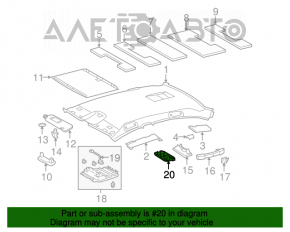 Plafonul de iluminare din spate pentru Lexus GS300 GS350 GS430 GS450h 06-07, bej, uzat.