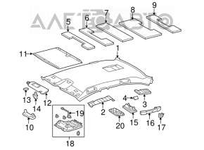 Plafonul de iluminare din spate pentru Lexus GS300 GS350 GS430 GS450h 06-07 gri.