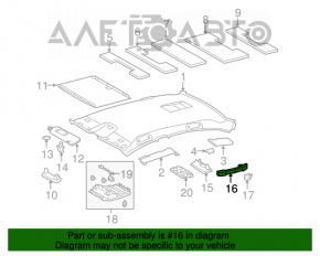 Manerul plafonului din față dreapta pentru Lexus GS300 GS350 GS430 GS450h 06-07, gri din piele, sub trapă