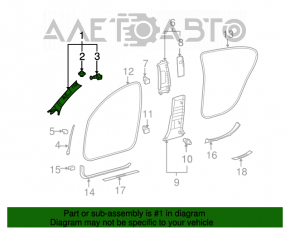 Накладка передней стойки верхняя левая Lexus GS300 GS350 GS430 GS450h 06-07 серая, выгоревшая