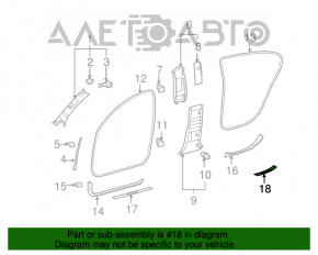 Capacul pragului exterior din spate dreapta pentru Lexus GS300 GS350 GS430 GS450h 06-11 crom