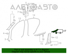 Накладка порога задняя правая Lexus IS250 IS350 06-13 черная