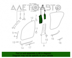 Capacul stâlpului central, curea superioară dreapta pentru Lexus GS300 GS350 GS430 GS450h 06-07, gri, piele.