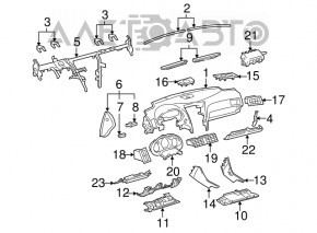 Накладка центральной консоли правая Lexus GS300 GS350 GS430 GS450h 06-11 кожа черная