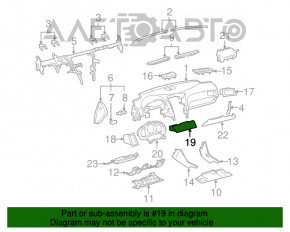 Deflectorul de aer al conductei centrale pentru Lexus GS300 GS350 GS430 GS450h 06-11, negru.