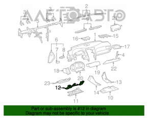 Накладка колени водителя Lexus GS300 GS350 GS430 GS450h 06-07 черная