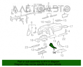 Capacul consolei centrale stânga Lexus GS300 GS350 GS430 GS450h 06-09 piele bej