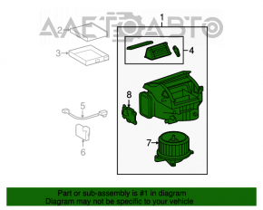 Corpul gol al ventilatorului, partea dreaptă a modelului Lexus GS300 GS350 GS430 GS450h 06-11