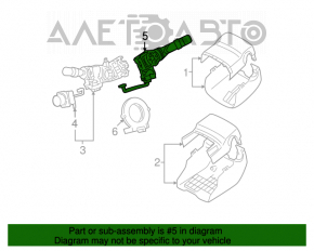 Comutatorul de sub volan din dreapta pentru Lexus GS300 GS350 GS430 GS450h 06-11 fără senzor de ploaie