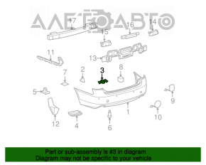 Suportul din spate al barei de protecție dreapta sub stopul Lexus GS300 GS350 GS430 GS450h 06-11