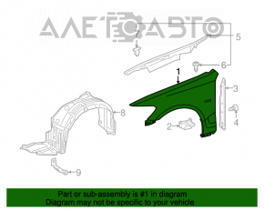 Aripa din față stânga pentru Lexus GS300 GS350 GS430 GS450h 06-11