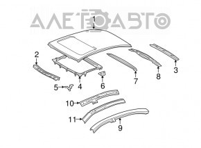 Крыша металл Lexus GS300 GS350 GS430 GS450h 06-11 отпилена, под люк, тычки