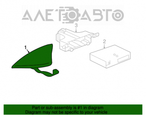 Antena aripă Chevrolet Malibu 16 - tip 1 pe 1 conector, structură