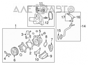 Pompa de răcire Chevrolet Malibu 16- 1.5T cu carcasă de termostat asamblată