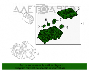 Blocul de siguranțe sub capotă Chevrolet Malibu 16-19 1.5