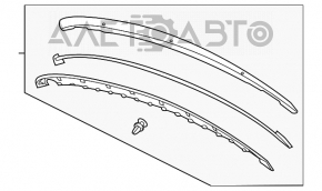 Moldura capotei Chevrolet Volt 11-15 zgâriată, prinderea ruptă.