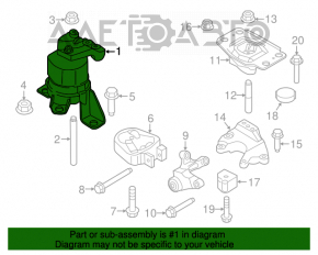 Pernele motorului dreapta Ford Fusion mk5 13-20 2.5 este ruptă.