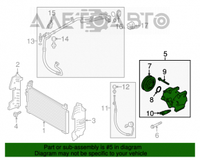 Compresorul de aer condiționat Hyundai Sonata 15-17 2.4