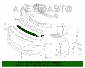 Нижняя решетка переднего бампера Hyundai Sonata 16-17 hybrid OEM