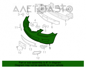 Bara față goală Mazda3 03-08 argintie, lipsind o bucată în partea de jos