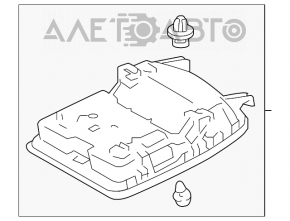 Плафон освещения передний Toyota Camry v70 18-20 бежевый без люка, 2 кнопки, US