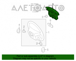 Airbagul de siguranță în volanul șoferului pentru Toyota Highlander 01-07.