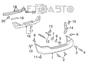 Absorbantul de bara spate pentru Toyota Highlander 01-07