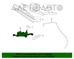 Trapezul de curățare cu motor spate Toyota Prius 30 10-15