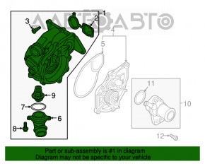 Pompa de răcire cu carcasă de termostat asamblată VW Passat b8 16-19 USA 1.8T