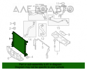 Radiatorul de răcire a apei pentru Mercedes W204 C 07-11 este deteriorat.