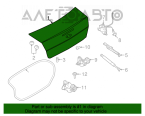 Крышка багажника Ford Focus usa 08-11 серебро тычки