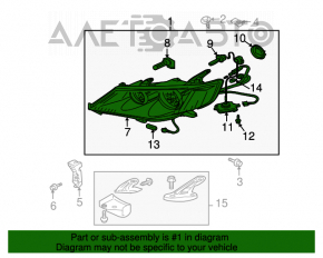 Far stânga față Mitsubishi Outlander 07-09 goală, suport rupt, necesită polizare.